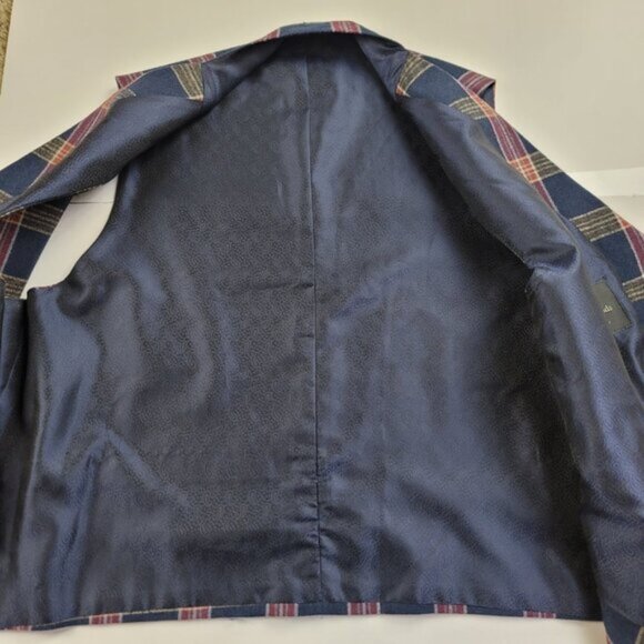 Allen Edmonds Plaid Wool Vest Size 42L Classic Preppy Tweed Vintage Style - Picture 7 of 11